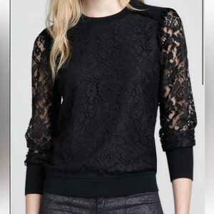 Tory Burch Black Lace Dina Sweater